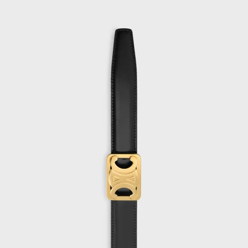 MEDIUM REVERSIBLE FRAMED TRIOMPHE BELT in TAURILLON AND NATURAL CALFSKIN