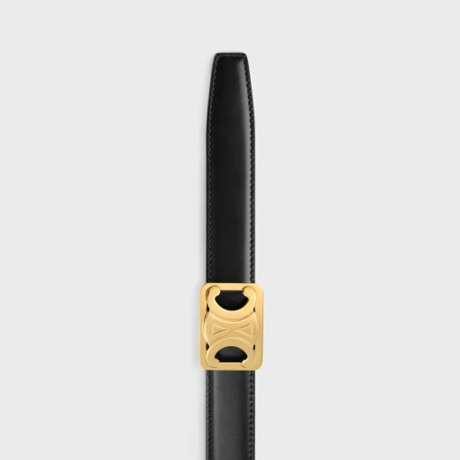 MEDIUM REVERSIBLE FRAMED TRIOMPHE BELT in TAURILLON AND NATURAL CALFSKIN