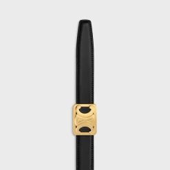 MEDIUM REVERSIBLE FRAMED TRIOMPHE BELT in TAURILLON AND LIZARD EMBOSSED CALFSKIN