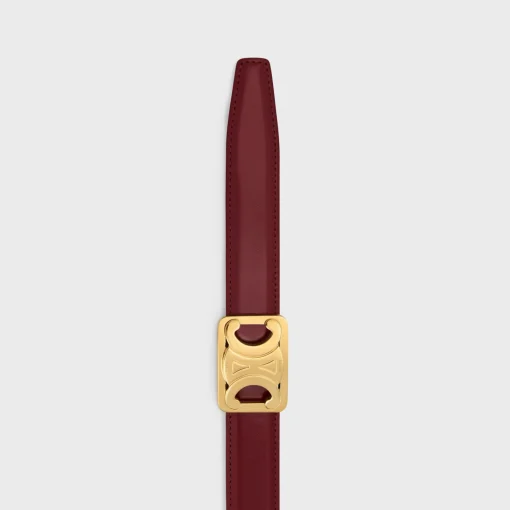 MEDIUM REVERSIBLE FRAMED TRIOMPHE BELT in TAURILLON AND NATURAL CALFSKIN