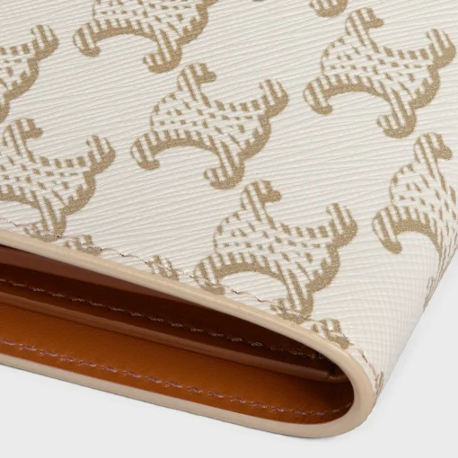Medium strap wallet in Triomphe Canvas and Lambskin