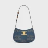 MEDIUM TILLY BAG in DENIM WITH TRIOMPHE STUDS AND CALFSKIN