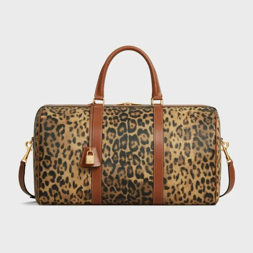 Medium Travel Bag in Celine canvas with leopard print