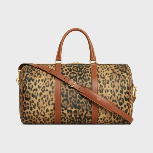 Medium Travel Bag in Celine canvas with leopard print