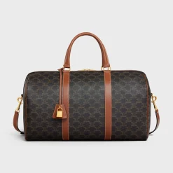 Medium Travel Bag in Triomphe Canvas and calfskin