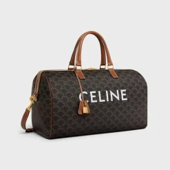 Medium Travel Bag in Triomphe Canvas with Celine Print