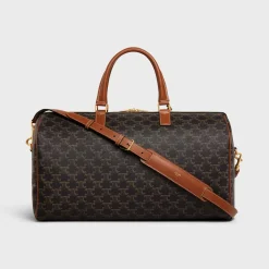 Medium Travel Bag in Triomphe Canvas with Celine Print