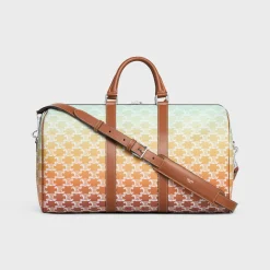 Medium Travel Bag in TRIOMPHE CANVAS SUNSET AND CALFSKIN