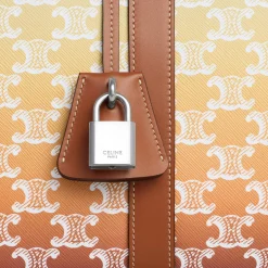 Medium Travel Bag in TRIOMPHE CANVAS SUNSET AND CALFSKIN