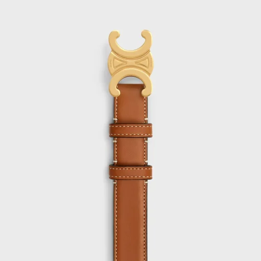 Medium Triomphe Belt in Natural Calfskin