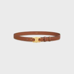 Medium Triomphe Belt in Natural calfskin with triomphe embossed