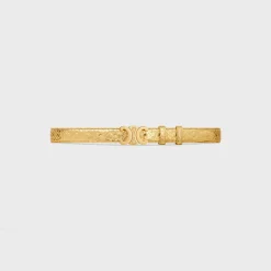 Medium Triomphe Belt in PYTHON EFFECT CALFSKIN WITH TRIOMPHE