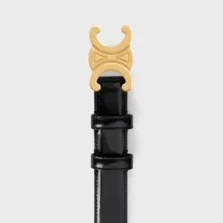 Medium Triomphe Belt in PATENT TAURILLON
