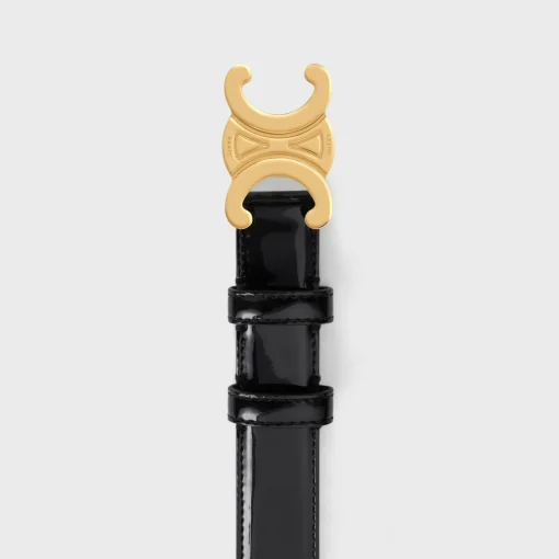 Medium Triomphe Belt in PATENT TAURILLON