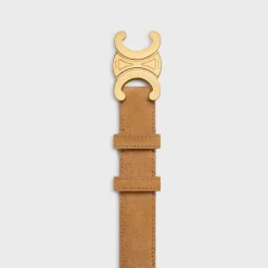 Medium Triomphe Belt in SUEDE CALFSKIN