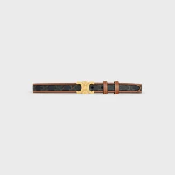 Medium Triomphe Belt in Triomphe Canvas and Calfskin