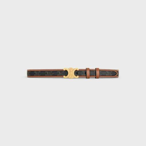 Medium Triomphe Belt in Triomphe Canvas and Calfskin