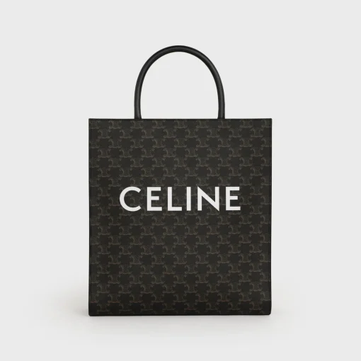 Medium Vertical Cabas in Triomphe Canvas with Celine Print