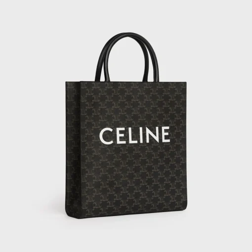 Medium Vertical Cabas in Triomphe Canvas with Celine Print