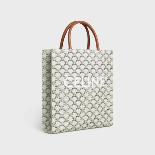Medium Vertical Cabas in Triomphe Canvas with Celine print
