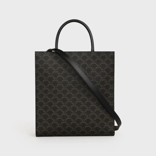 Medium Vertical Cabas in Triomphe Canvas with Celine Print