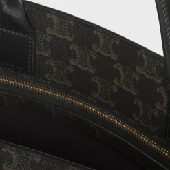 Medium Vertical Cabas in Triomphe Canvas with Celine Print