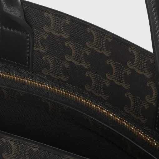 Medium Vertical Cabas in Triomphe Canvas with Celine Print