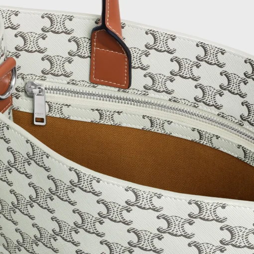 Medium Vertical Cabas in Triomphe Canvas with Celine print