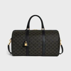 Medium Voyage Triomphe Canvas & Calfskin BLACK