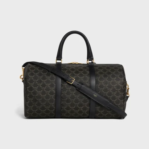 Medium Voyage Triomphe Canvas & Calfskin BLACK