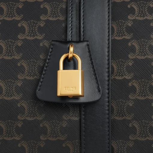 Medium Voyage Triomphe Canvas & Calfskin BLACK