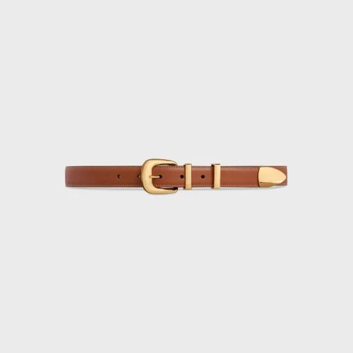 MEDIUM WESTERN BELT in Natural Calfskin