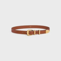 MEDIUM WESTERN BELT in Natural Calfskin