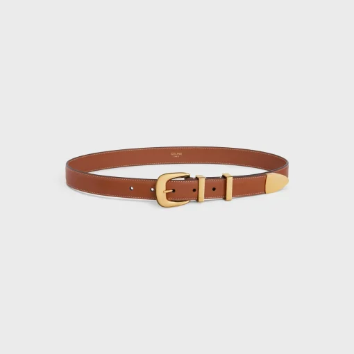 MEDIUM WESTERN BELT in Natural Calfskin