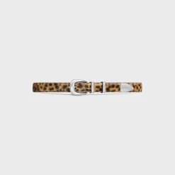 MEDIUM WESTERN BELT in PONY CALFSKIN WITH LEOPARD PRINT