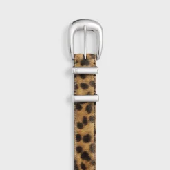 MEDIUM WESTERN BELT in PONY CALFSKIN WITH LEOPARD PRINT