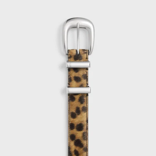 MEDIUM WESTERN BELT in PONY CALFSKIN WITH LEOPARD PRINT