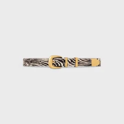 MEDIUM WESTERN BELT in ZEBRA PRINTED PONY CALFSKIN