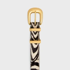MEDIUM WESTERN BELT in ZEBRA PRINTED PONY CALFSKIN
