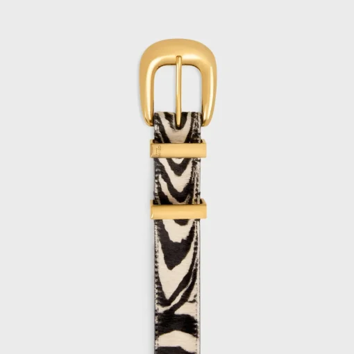 MEDIUM WESTERN BELT in ZEBRA PRINTED PONY CALFSKIN