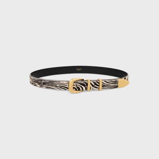 MEDIUM WESTERN BELT in ZEBRA PRINTED PONY CALFSKIN