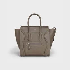 Micro Luggage handbag in drummed calfskin