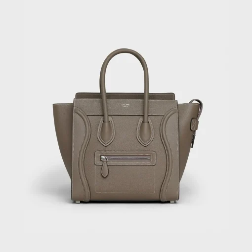 Micro Luggage handbag in drummed calfskin