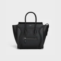 Micro Luggage handbag in drummed calfskin