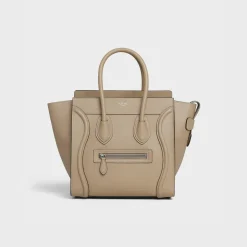 Micro Luggage handbag in drummed calfskin