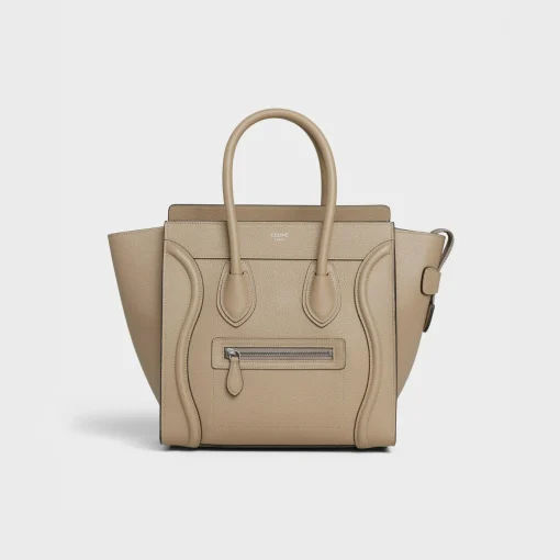Micro Luggage handbag in drummed calfskin