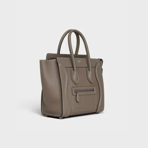 Micro Luggage handbag in drummed calfskin