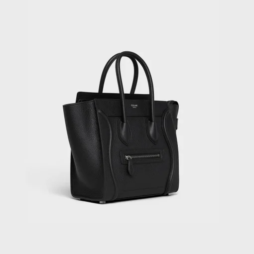 Micro Luggage handbag in drummed calfskin