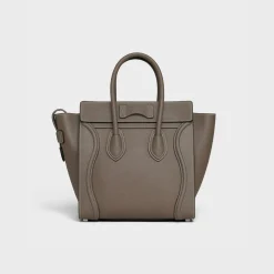 Micro Luggage handbag in drummed calfskin