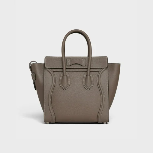 Micro Luggage handbag in drummed calfskin